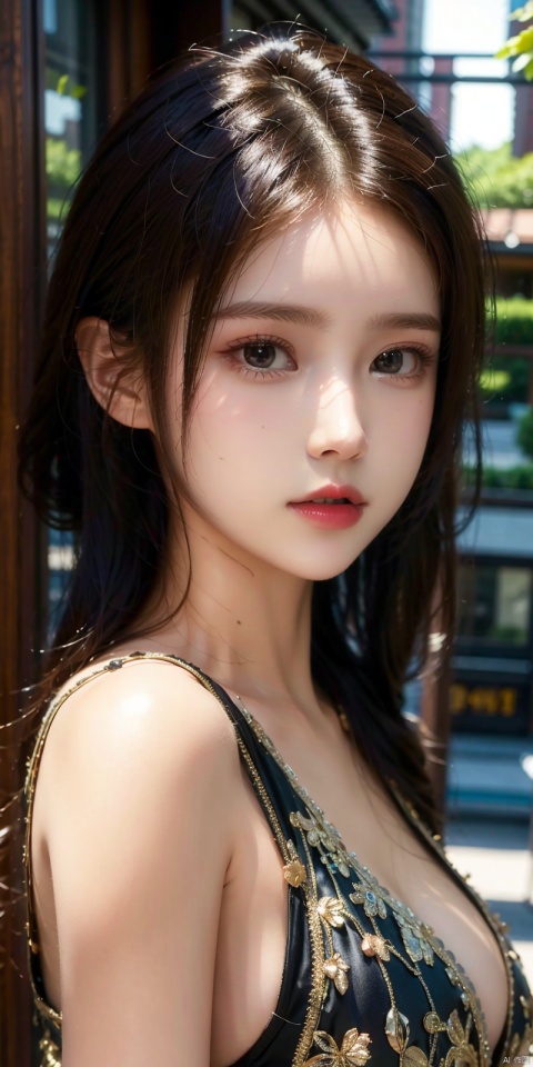  , best quality, 8K, HDR, highres, absurdres:1.2, blurry background, bokeh:1.2, Photography, (photorealistic:1.4), (masterpiece:1.3), (intricate details:1.2), 1girl, solo, delicate, (detailed eyes), (detailed facial features), petite,skin tight, (looking_at_viewer), from_front, (skinny), (lipgloss, caustics, Broad lighting, natural shading, 85mm, f/1.4, ISO 200, 1/160s:0.75),dress, , ((poakl)),Light master,, tifa lockhart