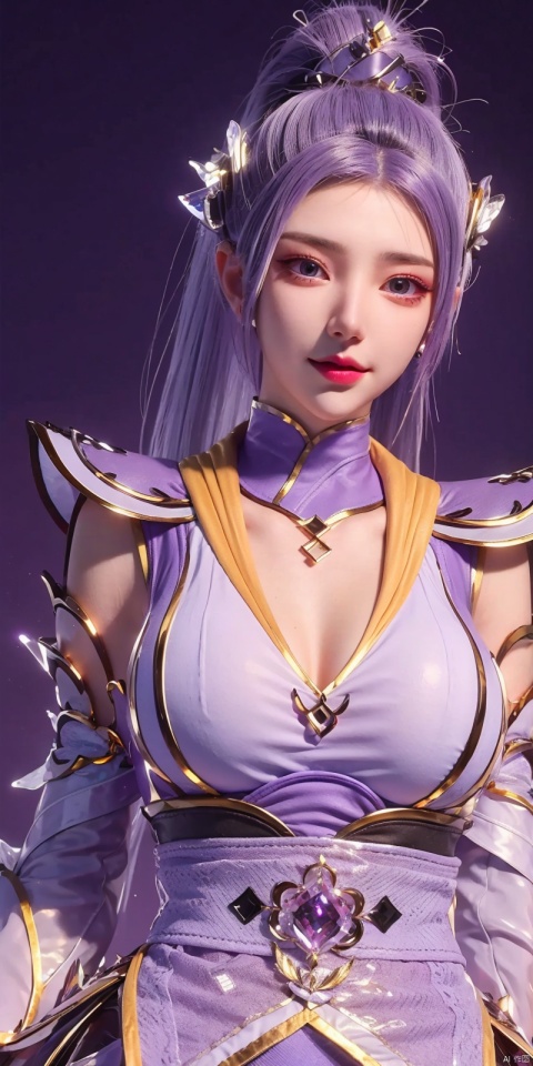  (Good structure),cowboy_shot, DSLR Quality,Depth of field ,looking_at_viewer,Dynamic pose, , kind smile,
1 girl,(Purple light effect),hair ornament,jewelry,looking at viewer, , , dofas,(ultra-detailed crystallization),transparent crystals, , , , , , yunxi, Purple light effect, hanyue, high ponytail, purple hair,