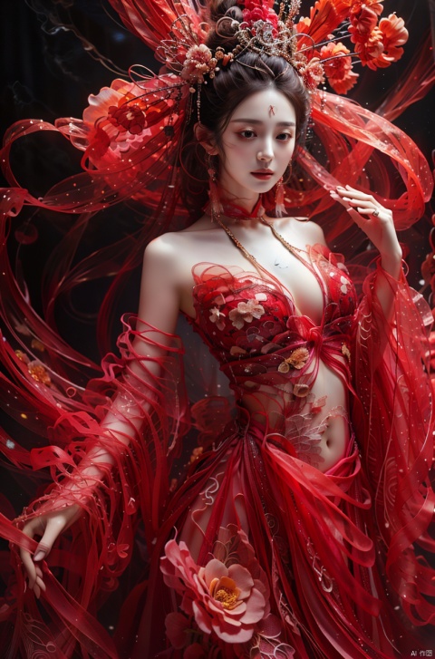  cowboy_shot,(Good structure), DSLR Quality,masterpiece, best quality, girl, solo, long hair, , sad, medium breasts, Wearing a Chinese belly, Hanfu, exposing the waist, exposing the shoulders, showing the beautiful curves of the female body, photo, real, masterpiece,best quality,official art,extremely detailed CG unity 8k wallpaper, wunv, nazha, , 1girl,kind smile
