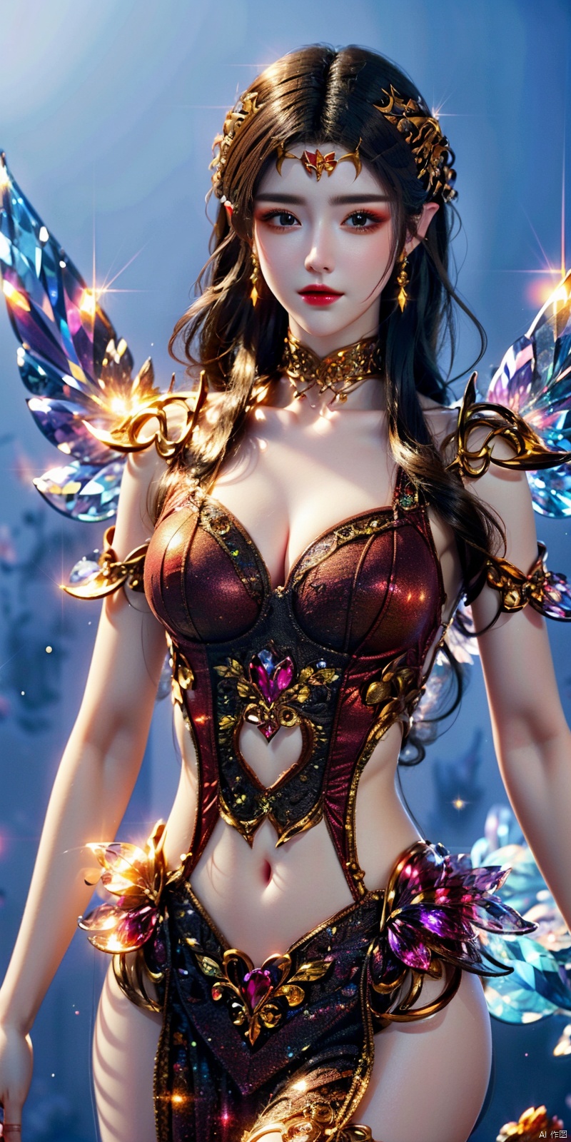  ,cowboy_shot ,best quality,highly detailed,masterpiece,ultra-detailed,illustration,solo,an extremely delicate and beautiful,8k_wallpaper,extremely detailed,an extremely delicate and beautiful girl,world masterpiece theater,dynamic angle,focus_on_face,,1girl,multiple_girls

Enchanting mermaid with iridescent scales and flowing seafoam hair, swimming gracefully in a crystal-clear ocean, surrounded by colorful coral reefs and mystical underwater creatures, creating a sense of wonder and mystery, captured in a dreamy and ethereal watercolor painting., cute girl, , crystal_dress , crystal , wings , , 1girl,kind smile, meidusha, ((poakl))