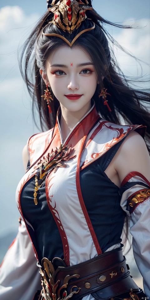  cowboy shot,(Good structure), DSLR Quality,Depth of field,kind smile,looking_at_viewer,Dynamic pose,,
High quality, masterpiece, 1girl, white armor, jiujiu
