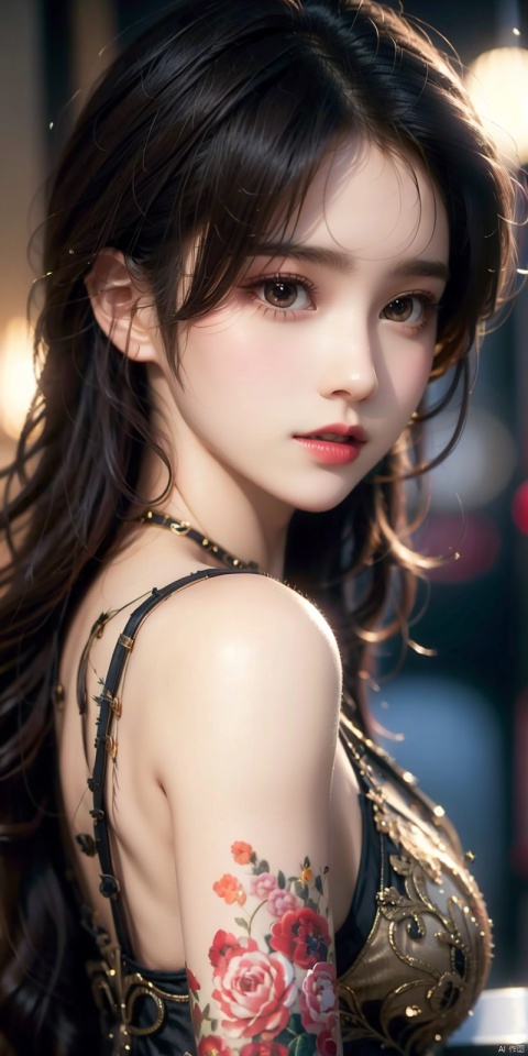  , best quality, 8K, HDR, highres, absurdres:1.2, blurry background, bokeh:1.2, Photography, (photorealistic:1.4), (masterpiece:1.3), (intricate details:1.2), 1girl, solo, delicate, (detailed eyes), (detailed facial features), petite,skin tight, (looking_at_viewer), from_front, (skinny), (lipgloss, caustics, Broad lighting, natural shading, 85mm, f/1.4, ISO 200, 1/160s:0.75),dress, , ((poakl)),Light master,, tifa lockhart