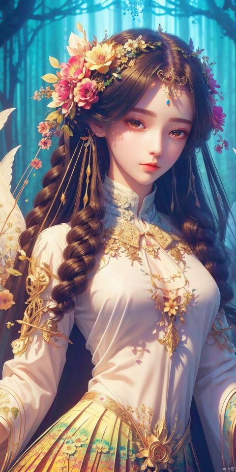  (masterpiece, top quality, best quality, official art, beautiful and aesthetic:1.2),(1girl),upper body,extreme detailed,(fractal art:1.3),colorful,flowers,highest detailed,1 girl,glowing,skirt tied over head,shirt, 1girl, , , ((poakl)), liushen