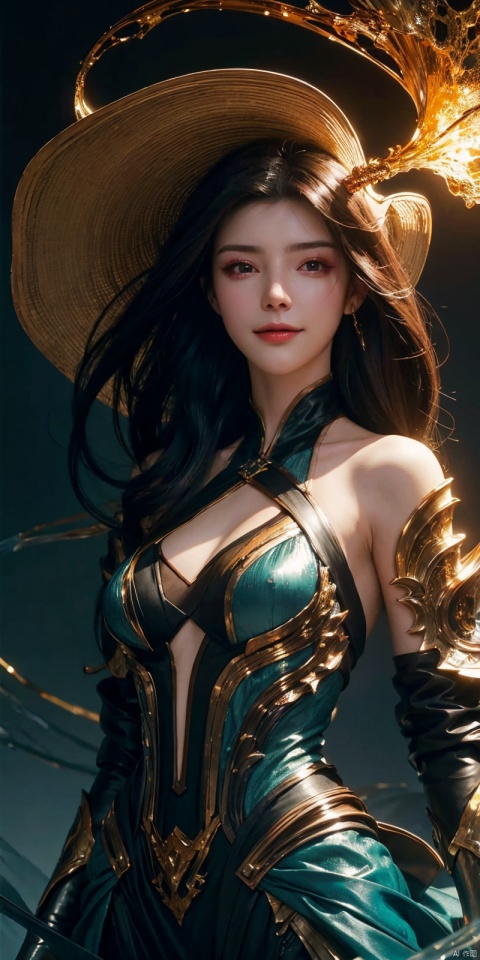  best quality, masterpiece, cowboy_shot,(Good structure), DSLR Quality,Depth of field,kind smile,looking_at_viewer,Dynamic pose, 
ModelShoot style, (Extremely detailed Cg Unity 8K wallpaper), A chaotic storm of liquid smoke overhead, Stylized beautiful full-length abstract portrait, author：Petros Afshar, ross tran, tom whalen, Peter Mohrbacher, Art germ, Broken glass, bubbly underwater scenery, radiant light, dress, , yaoye,