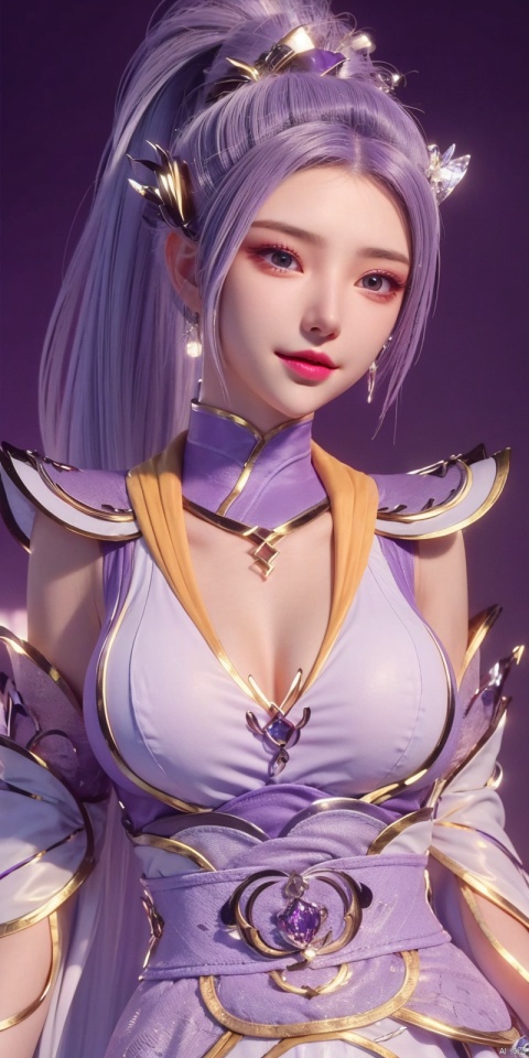  (Good structure),cowboy_shot, DSLR Quality,Depth of field ,looking_at_viewer,Dynamic pose, , kind smile,
1 girl,(Purple light effect),hair ornament,jewelry,looking at viewer, , , dofas,(ultra-detailed crystallization),transparent crystals, , , , , , yunxi, Purple light effect, hanyue, high ponytail, purple hair,