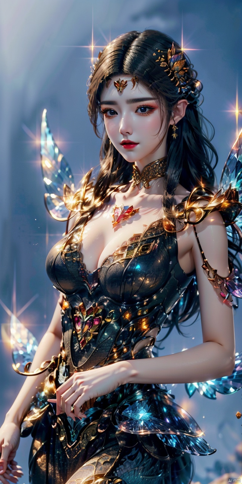  ,cowboy_shot ,best quality,highly detailed,masterpiece,ultra-detailed,illustration,solo,an extremely delicate and beautiful,8k_wallpaper,extremely detailed,an extremely delicate and beautiful girl,world masterpiece theater,dynamic angle,focus_on_face,,1girl,multiple_girls

Enchanting mermaid with iridescent scales and flowing seafoam hair, swimming gracefully in a crystal-clear ocean, surrounded by colorful coral reefs and mystical underwater creatures, creating a sense of wonder and mystery, captured in a dreamy and ethereal watercolor painting., cute girl, , crystal_dress , crystal , wings , , 1girl,kind smile, meidusha, ((poakl)), BY MOONCRYPTOWOW