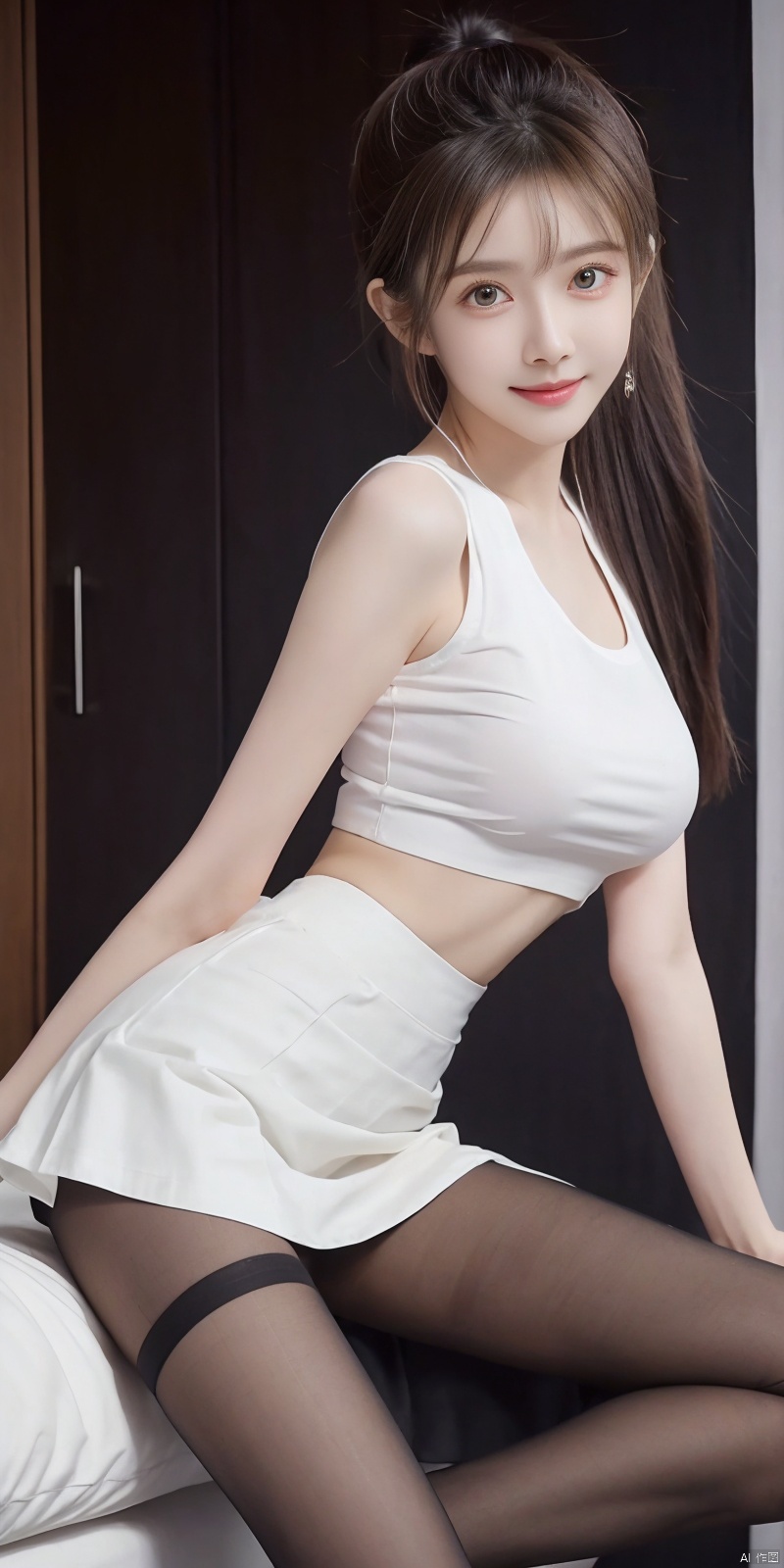  (8K、Raw photography、Your face is illuminated by lights、top-quality、outside of house、Shunguang、Bright lighting front gym sitting、​masterpiece:1.2)、(realisitic、Photorealsitic:1.37)、Ultra mini skirt、a girl beautiful, in Viet Nam, Open your legs to the left and right、Open your legs wide from side to side、Short clothing、White shorts、skirt by the、ultra-detailliert、Full body posture、Beautiful constriction、Leather Green **** Top、Sleeveless、large boob、large udder、A high resolutio, Denim skirt、Low-rise miniskirt、Beautiful navel、beautiful thigh、Beautiful bust、flaxen ponytail、Short clothing、see the beholder、beautifull detailed face、A smile、Constriction、(Slim waist) :1.3)、The shirt、Beautiful detailed skin、Skin Texture、floated hair、profetional lighting、, wangyushan, blackpantyhose