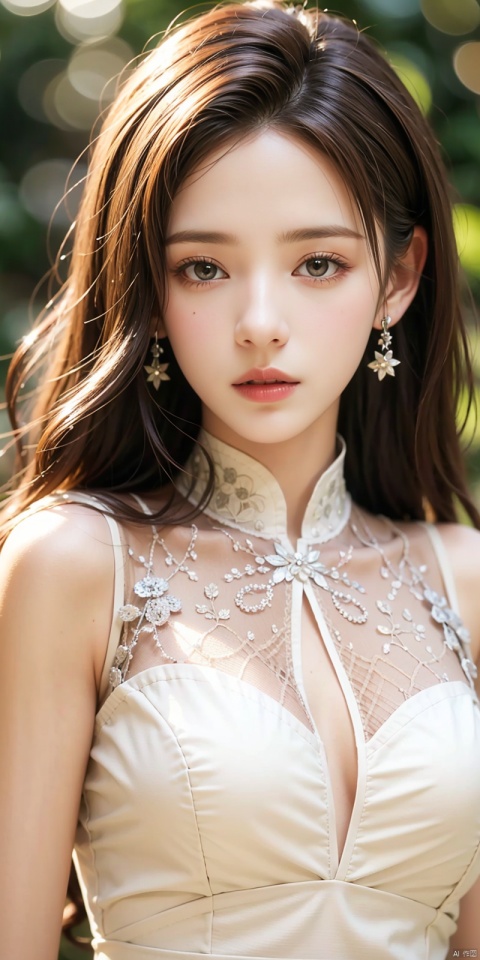  , best quality, 8K, HDR, highres, absurdres:1.2, blurry background, bokeh:1.2, Photography, (photorealistic:1.4), (masterpiece:1.3), (intricate details:1.2), 1girl, solo, delicate, (detailed eyes), (detailed facial features), petite,skin tight, (looking_at_viewer), from_front, (skinny), (lipgloss, caustics, Broad lighting, natural shading, 85mm, f/1.4, ISO 200, 1/160s:0.75),dress, , ((poakl)), , zhangyuxi