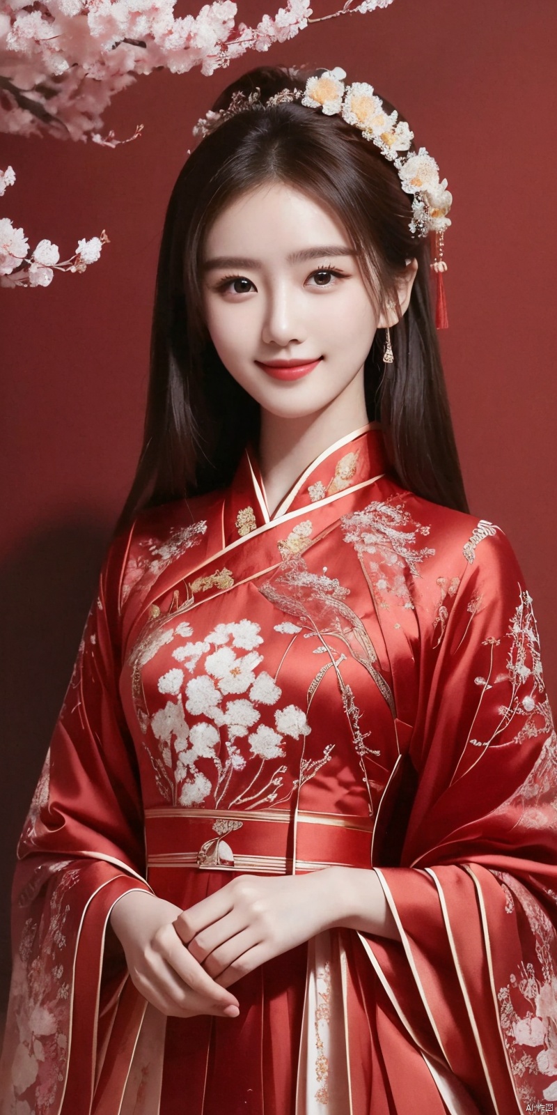  (Good structure), DSLR Quality,Depth of field,kind smile,looking_at_viewer,Dynamic pose,,
, HDR, UHD, 8K, A real person, Highly detailed, best quality, masterpiece, 1girl, realistic, Highly detailed, (EOS R8, 50mm, F1.2, 8K, RAW photo:1.2), ultra realistic 8k, (best illumination, best shadow, extremely delicate and beautiful), (official art, beautiful and aesthetic:1.2), solo, 1girl, , Wind, flowing hair, kind smile, , pose for picture, Dynamic pose, looking_at_viewer, , (perfect body),upper_body,
,Beauty, best quality, super detail, fine detail, high resolution, 8K wallpaper, perfect dynamic composition, beautiful detailed eye, ,, 1 girl, ,chineseclothes,dress,red dress,flower, , Detail,, liushi