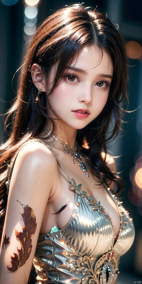  , best quality, 8K, HDR, highres, absurdres:1.2, blurry background, bokeh:1.2, Photography, (photorealistic:1.4), (masterpiece:1.3), (intricate details:1.2), 1girl, solo, delicate, (detailed eyes), (detailed facial features), petite,skin tight, (looking_at_viewer), from_front, (skinny), (lipgloss, caustics, Broad lighting, natural shading, 85mm, f/1.4, ISO 200, 1/160s:0.75),dress, , ((poakl)),Light master,, tifa lockhart