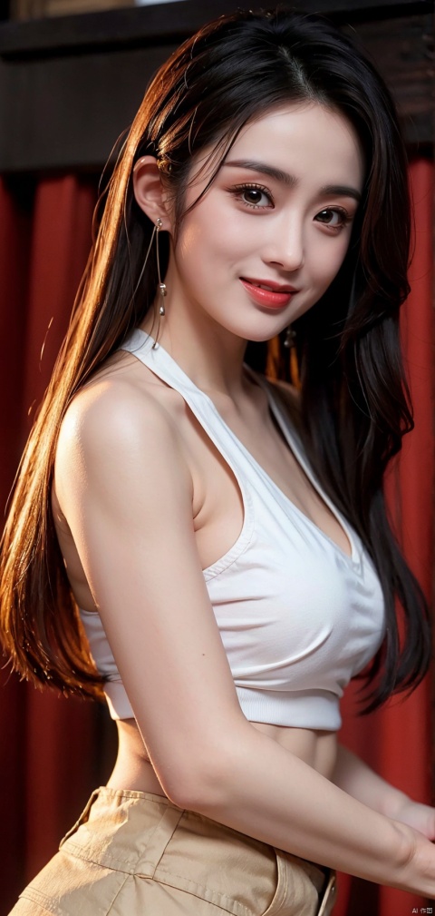  cowboy shot,(Good structure), DSLR Quality,Depth of field,kind smile,looking_at_viewer,Dynamic pose,,
zhangmin, 1girl, long hair, solo, black hair, realistic, lips, looking at viewer
