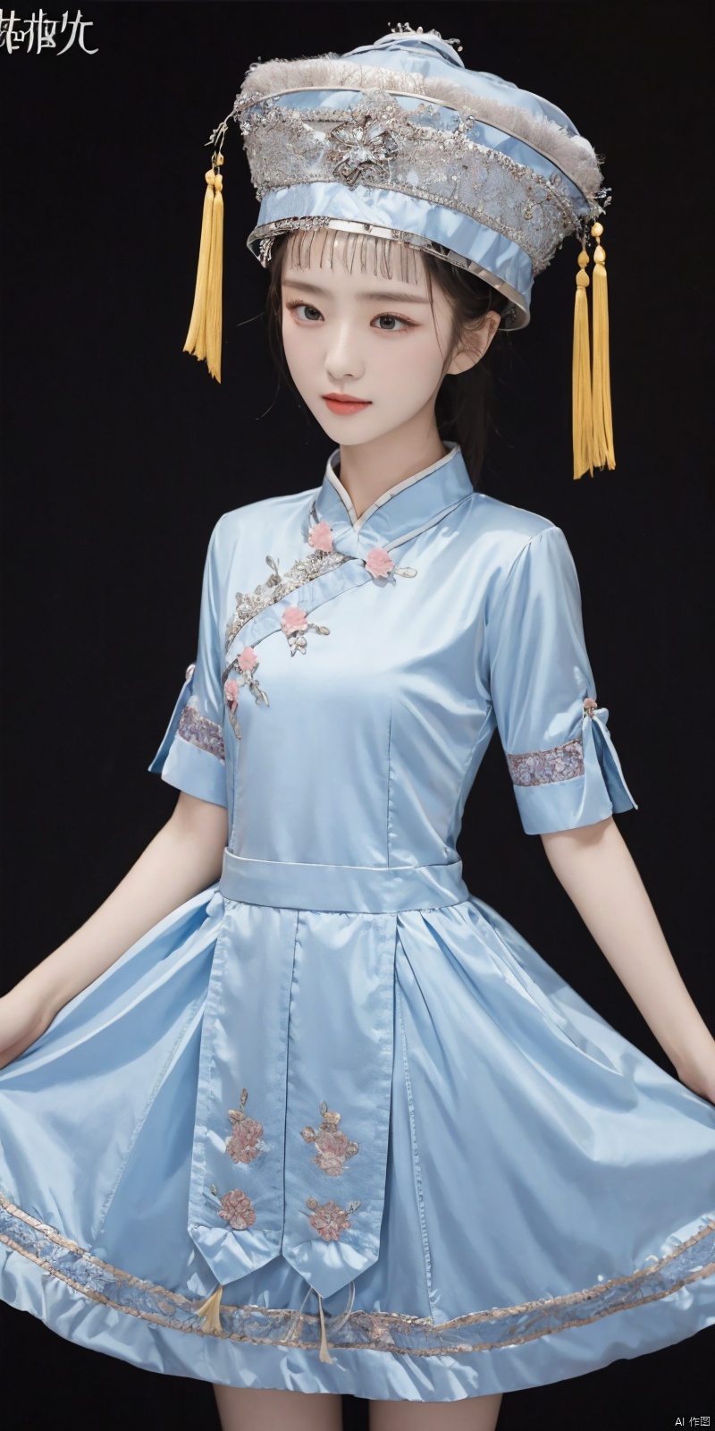 
zhuangzu, 1girl, solo, hat, dress