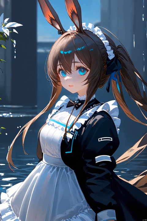  ,amiya(arknights),,maximalism,maid,white maid dress,black jacket,jewelry,delicated and beautiful hair,messy hair,water color,ambient lighting,shadow,(((1girl))),((((masterpiece)))),(best quality),illustration,upper body, high detail,sunshine,shadow,an extreme delicated and beautiful girl,delicated and beautiful eyes,bright background,delicated dress,((extremely detailed CG unity 8k wallpaper)), best quality, amazing quality, very aesthetic, absurdres, amiya(arknights)