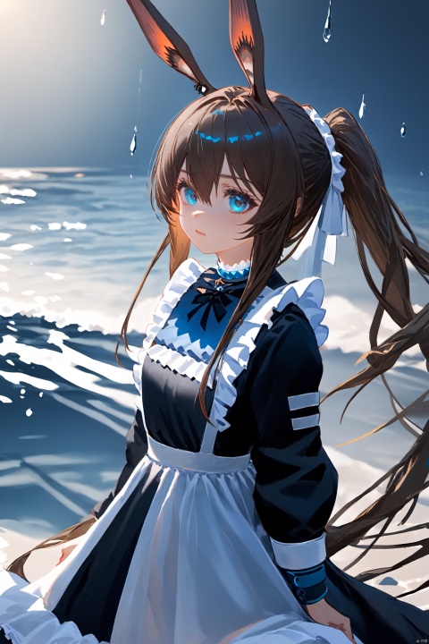  ,amiya(arknights),,maximalism,maid,white maid dress,black jacket,jewelry,delicated and beautiful hair,messy hair,water color,ambient lighting,shadow,(((1girl))),((((masterpiece)))),(best quality),illustration,upper body, high detail,sunshine,shadow,an extreme delicated and beautiful girl,delicated and beautiful eyes,bright background,delicated dress,((extremely detailed CG unity 8k wallpaper)), best quality, amazing quality, very aesthetic, absurdres, amiya(arknights)