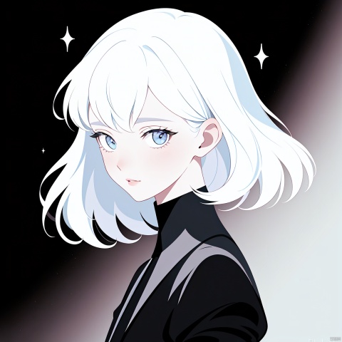  masterpiece,best quality, highly detailed, diamond (houseki no kuni),1other, gem uniform (houseki no kuni), solo, androgynous, looking at viewer, parted lips, black necktie, dated, shirt, artist name, upper body, sparkle,,gem unifo
