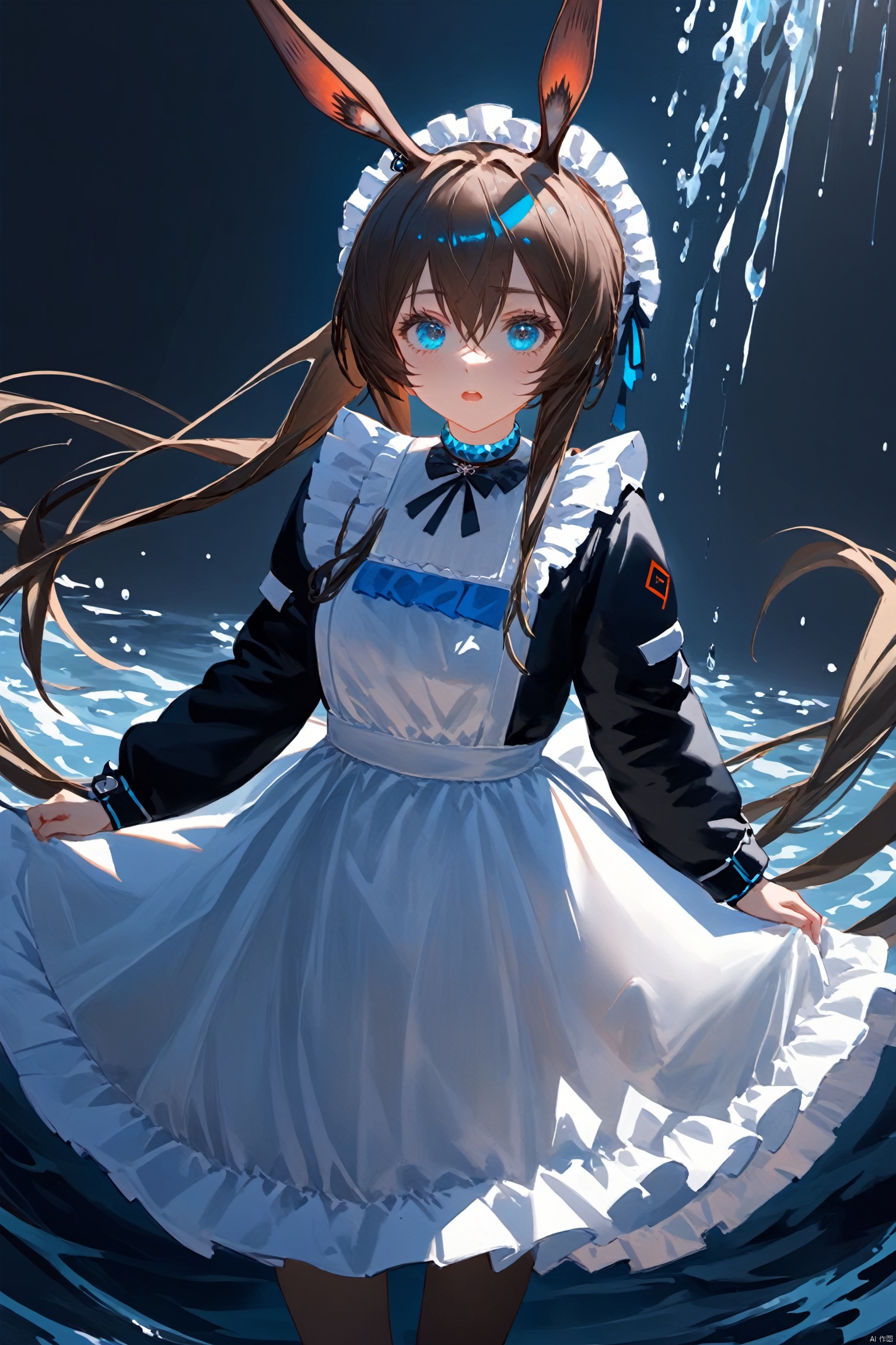  ,amiya(arknights),,maximalism,maid,white maid dress,black jacket,jewelry,delicated and beautiful hair,messy hair,water color,ambient lighting,shadow,(((1girl))),((((masterpiece)))),(best quality),illustration,upper body, high detail,sunshine,shadow,an extreme delicated and beautiful girl,delicated and beautiful eyes,bright background,delicated dress,((extremely detailed CG unity 8k wallpaper)), best quality, amazing quality, very aesthetic, absurdres, amiya(arknights)