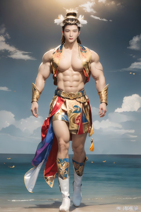  Handsome Chinese immortals, full-body photos, handsome, male stars, perfect proportions, men, full chest muscles and abdominal muscles, immortal costumes, wearing fairy crowns, immortal dragon patterns, celestial accessories, resplendent and magnificent, colorful clouds (((muscular macho))), facial repair, high definition repair,(((white skin))) bright light, high resolution studio, lighting, 8k, HD HD,superrealistic,whitetenderbody
,鐢蜂汉锛岀敺澹紝鐢峰锛岀敺锛岀敺瀛�