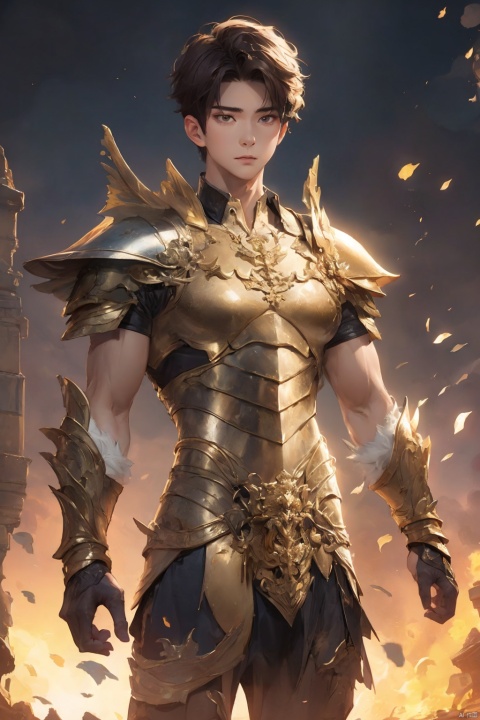  (1boy:1.6),solo,mature,incredibly absurdres,absurdres,realistic,full_shot,, Multiple arms, Bronze_ Armor