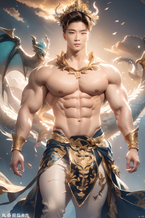  Handsome Chinese immortals, full-body photos, handsome, male stars, perfect proportions, men, full chest muscles and abdominal muscles, immortal costumes, wearing fairy crowns, immortal dragon patterns, celestial accessories, resplendent and magnificent, colorful clouds (((muscular macho))), facial repair, high definition repair,(((white skin))) bright light, high resolution studio, lighting, 8k, HD HD, super realistic, whitetenderbody
,鐢蜂汉锛岀敺澹紝鐢峰锛岀敺锛岀敺瀛�