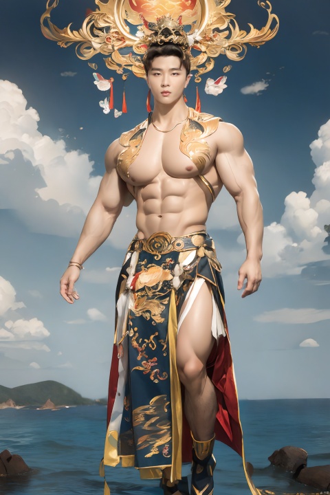  Handsome Chinese immortals, full-body photos, handsome, male stars, perfect proportions, men, full chest muscles and abdominal muscles, immortal costumes, wearing fairy crowns, immortal dragon patterns, celestial accessories, resplendent and magnificent, colorful clouds (((muscular macho))), facial repair, high definition repair,(((white skin))) bright light, high resolution studio, lighting, 8k,HDHD,superrealistic,whitetenderbody
,鐢蜂汉锛岀敺澹紝鐢峰锛岀敺锛岀敺瀛�