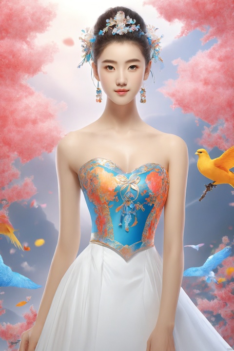  a man handsome,(fullbody),Feminine beauty, high detail and quality, 8K Ultra HD, 3d, vivid colors, seamless patterns, fabric art, art station, many colorful and detailed designs combining magic and fantasy, splashes, aesthetic for wallpaper design, white tone, photorealistic, ultra realistic, impressive in full color., Oouguancong, 1girl