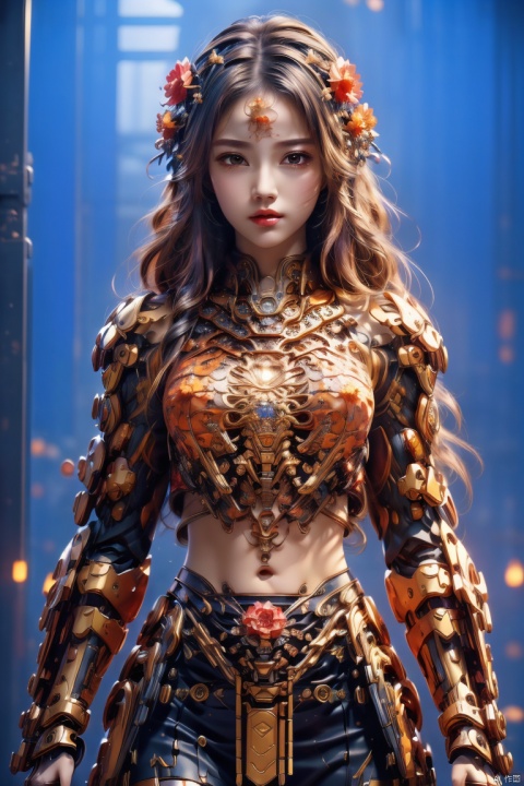  anime,(masterpiece, top quality, best quality, official art, beautiful and aesthetic:1.2),(1girl),upper body,extreme detailed,(fractal art:1.3),colorful,flowers,highest detailed,1 girl,glowing,skirt tied over head,shirt, mpaidui, mtianmei, 1girl, Mecha