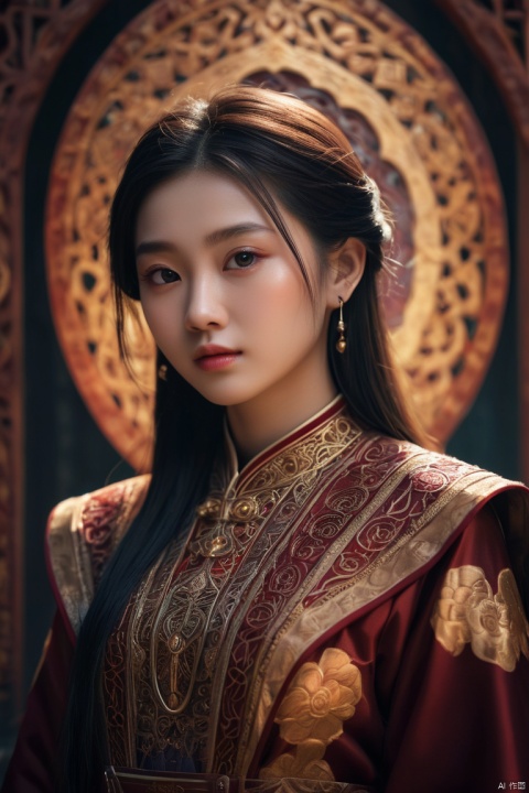  guofenghua, 1girl,
 close-up,DSLR camera,shadow,light,8k,masterpiece,best quality,geometric patterns,intricately detailed,perfect balanced,deep fine borders,artistic photorealism,smooth,ethereal,painterly,epic,majestic,magical,fantasy art,cover art,dreamy,elegant,cinematic,background illuminated,rich deep colors,ambient dramatic atmosphere,creative,perfect,beautiful composition,intricate,detailed,
