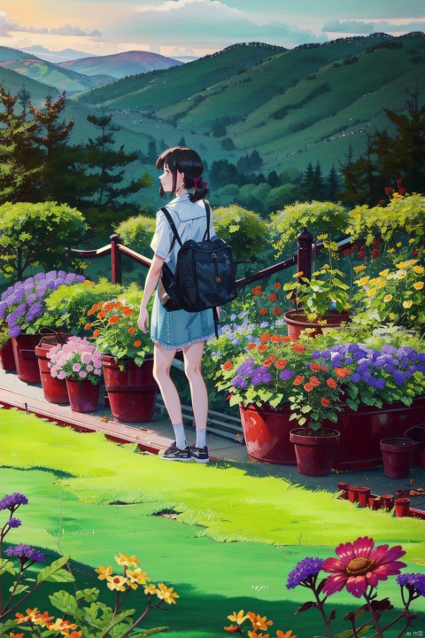  OUT7033,outdoors,,flowers,1girl,