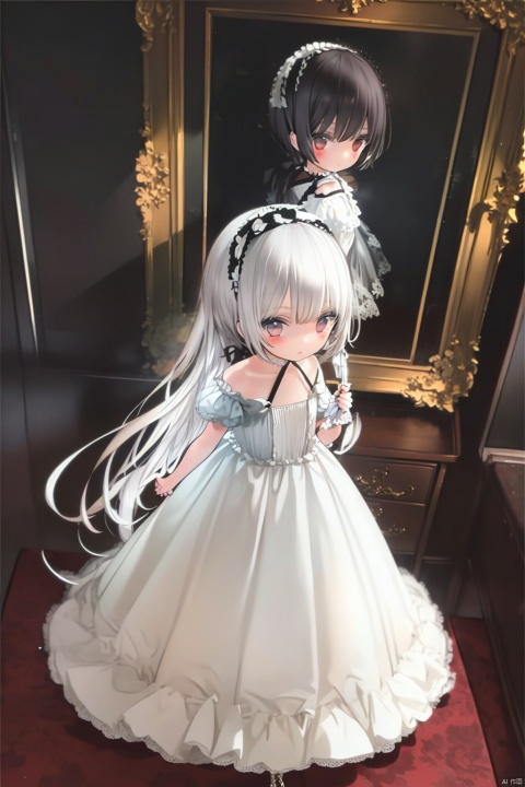  1girl, rixiang,simple background,white dress,lolita fashion, (((masterpiece,best quality))),((good structure,Good composition,good atomy)), ((clear, original,beautiful)), WTRX