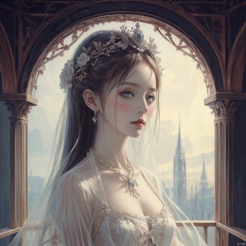  (((masterpiece,best quality))),((good structure,Good composition,good atomy)), ((clear, original,beautiful)),,1girl, long hair,fantasy white theme,looking at viewer,