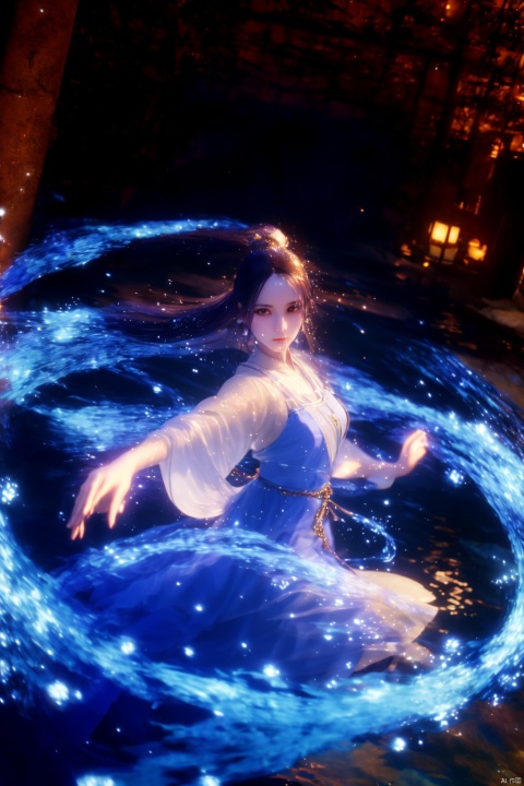  using wwm-water-magic,wwm-water-magic,using water-magic,ancient-costume,dancing,water-magic,fighting stance,1girl,solo,,water-magi