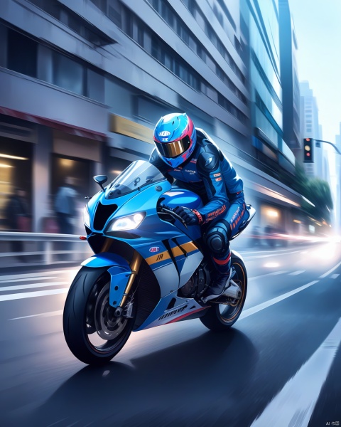 a hyperdetailed picture of a cat on a motogp motorbike racing through the city, 8k resolution, detailed cat, realistic fur, motion blur, (light trails), cinematic still   zavy-lghttrl