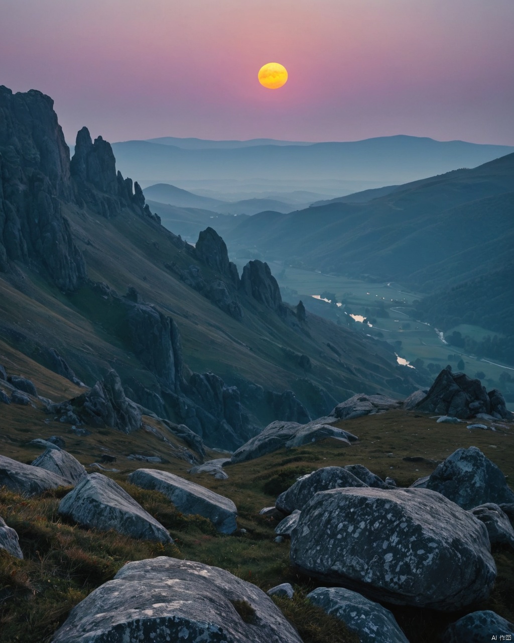 The vibrant colors of the moonlit dawn, casting soft shadows across its rocky surface and an intricate yet vivid texture that echoes in their distant tones. Influenced by romantic literature such as 'Moonlight' or gothic tales like Mary Magdalene-Jones's novels about dark elves wandering through barren landscapes seeking enlightenment amidst vast celestial cottages on a pastoral plain made possible , 2000s vintage RAW photo, photorealistic, film grain, candid camera, color graded cinematic, eye catchlights, atmospheric lighting, imperfections, natural, shallow dof, High level of detail to create a photographic-like image, focusing on lighting, realistic textures, hyperdetailed.