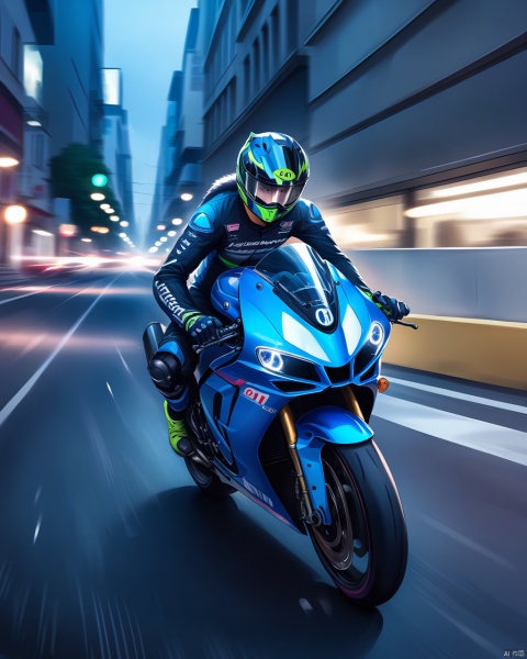 a hyperdetailed picture of a cat on a motogp motorbike racing through the city, 8k resolution, detailed cat, realistic fur, motion blur, (light trails), cinematic still   zavy-lghttrl