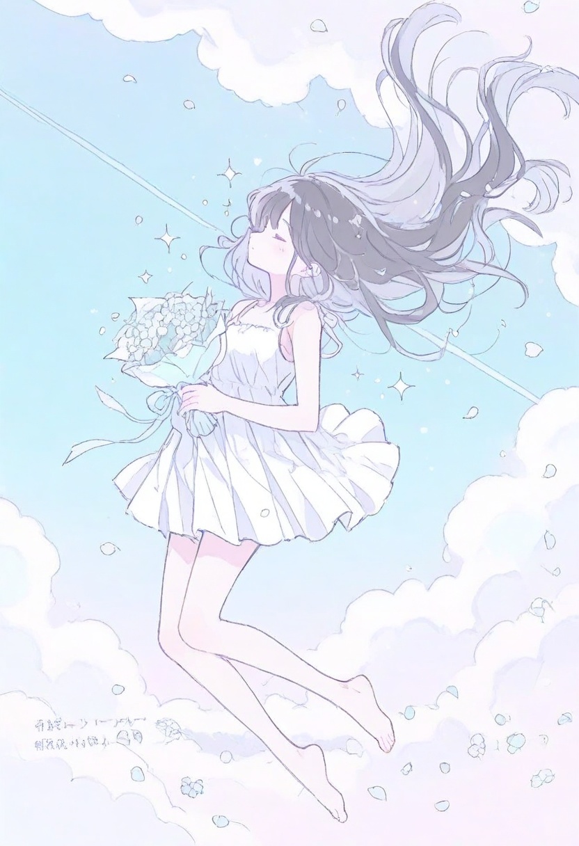 1girl,  barefoot,  black hair by 青秋 on Tensor.Art