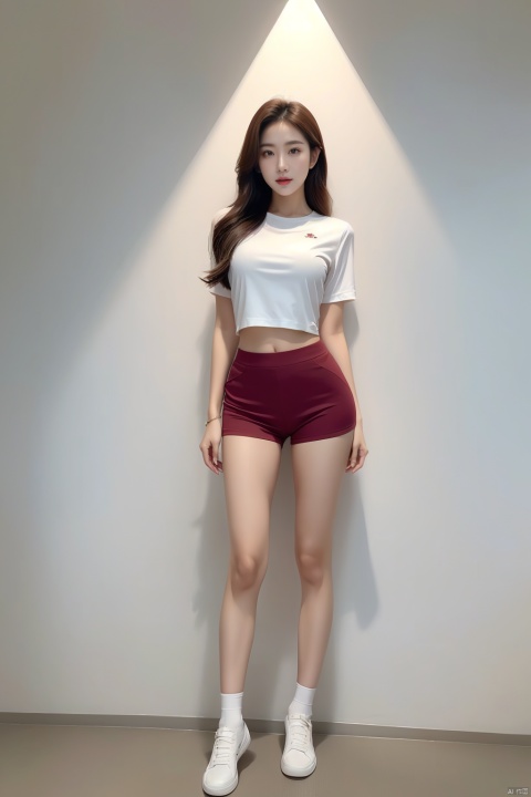  (Best Quality), (Masterpiece), (High), Illustrated, Original, Very Detailed,1 Girl,(from below),full body,Solo, Shorts, Big breast,long Hair, Whistle, Long Legs, Wrist Straps, Navel, Long Hair, Abdomen, Shorts,Shirt, Lips, White Shorts, Long Legs, Looking at the Audience,yebin, jy, miniJK, 1 girl, liuyifei,Outside, xiqing