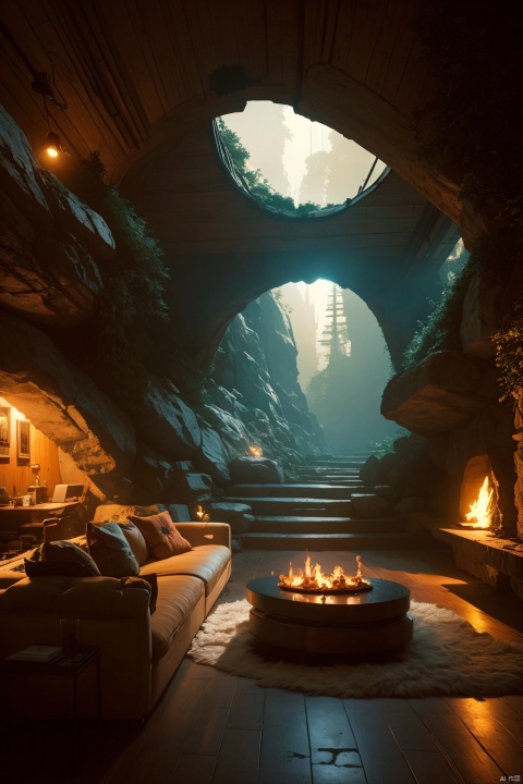  Architectural rendering, architectural design, Rock architecture, a photorealistic hyperrealistic render of an interior of a beautifully decorated cozy living room by pixar, greg rutkowski, wlop, artgerm, dramatic moody sunset lighting, long shadows, (volumetric:1.5), cinematic atmosphere, octane render, artstation, 8 k artstation on trending detailed, highly wallpaper, archdaily, lightpaint, nature nightvision nature wilderness nature nature nature architecture industrial architecture industrial architecture industrial urbex building nature nature, Rock buildings