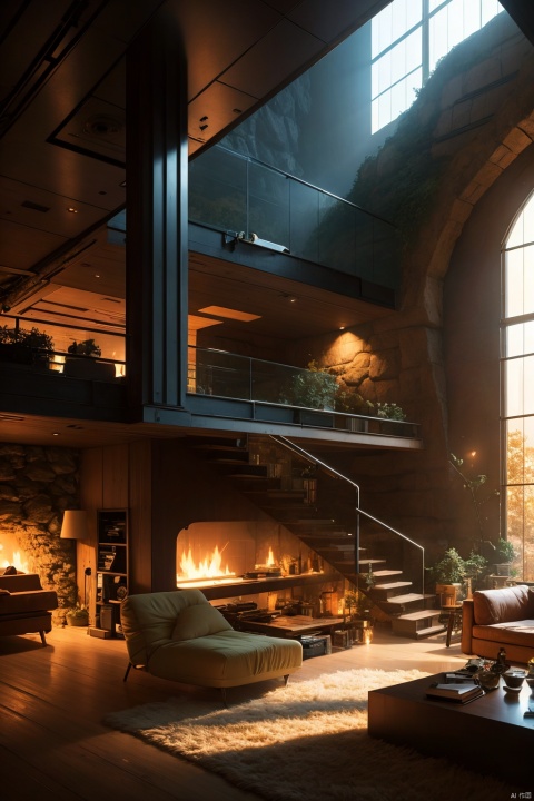  Architectural rendering, architectural design, Rock architecture, a photorealistic hyperrealistic render of an interior of a beautifully decorated cozy living room by pixar, greg rutkowski, wlop, artgerm, dramatic moody sunset lighting, long shadows, (volumetric:1.5), cinematic atmosphere, octane render, artstation, 8 k artstation on trending detailed, highly wallpaper, archdaily, lightpaint, nature nightvision nature wilderness nature nature nature architecture industrial architecture industrial architecture industrial urbex building nature nature, Rock buildings