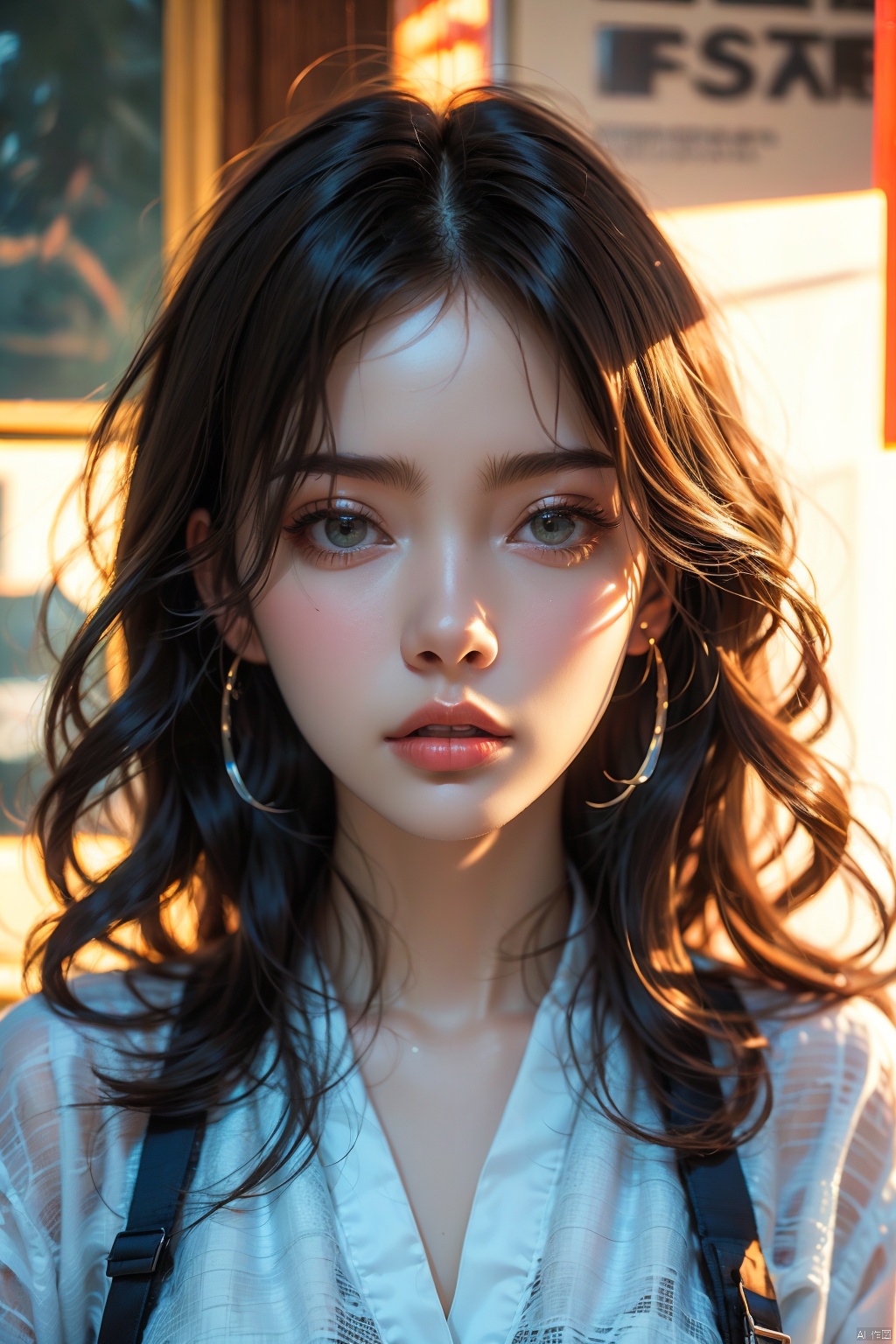  natural lips,extended spacewalk capability,scampering,In the style of Urban horror,science fiction,medium-length hair,natural patterns,Insane asylum young,sexy,film grain texture,analog photography aesthetic,visual storytelling,dynamic composition,looking at viewer,eye contact,, , 1 Asian girl
