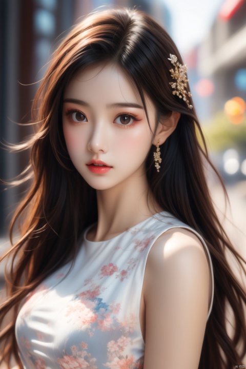  Girl, (best quality, masterpiece, ultra high resolution, 4K, HDR, photo) , (realistic: 1.3, realistic: 1.3) , depth of field, (curve: 1.2) , delicate eyes, elegant posture, (a very delicate and beautiful) , (best quality) , (masterpiece) , outdoors, 1girl,moyou, (\fan hua\), xiqing, hszt, dyzgqzm, hy, xiaxue