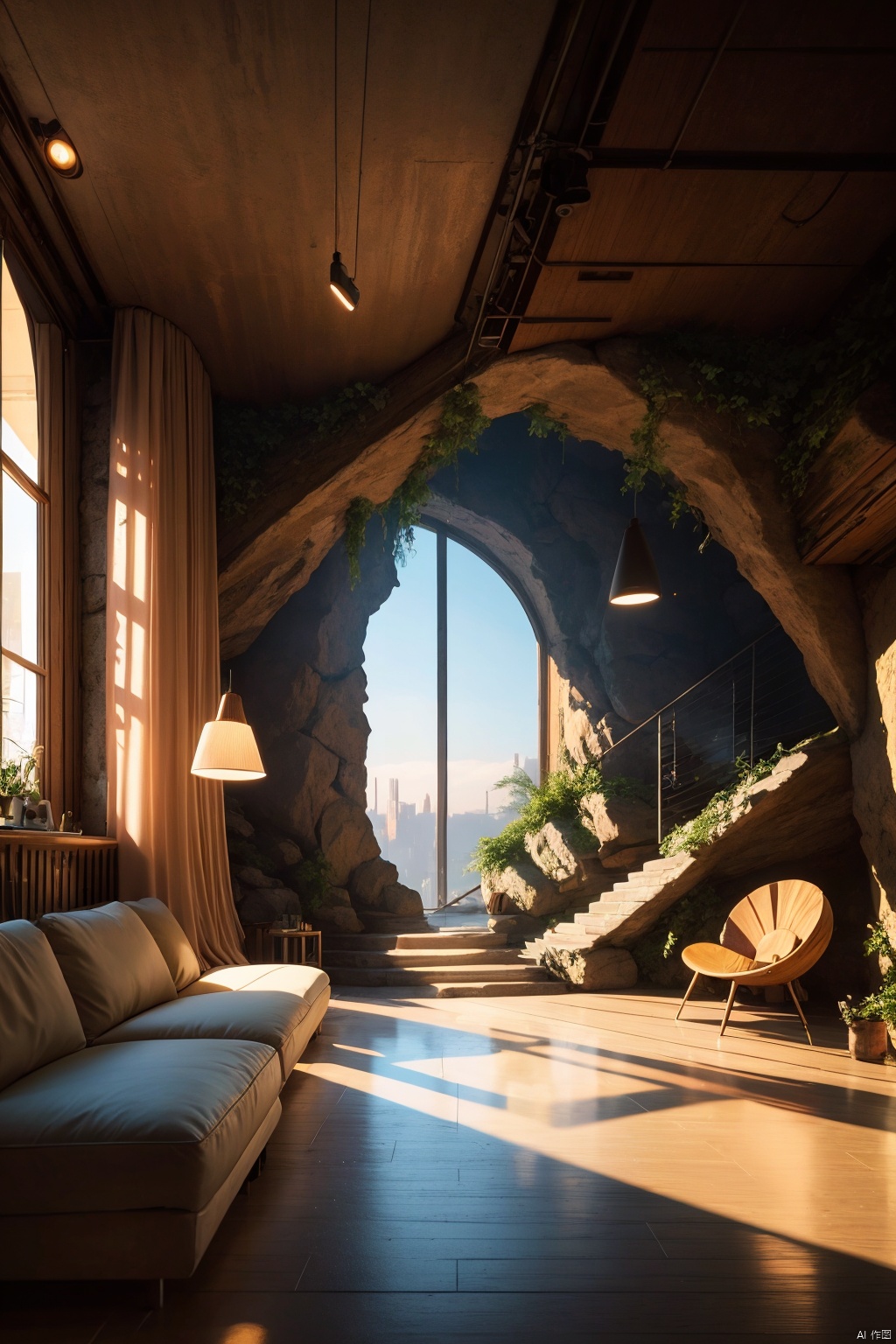  Architectural rendering, architectural design, Rock architecture, a photorealistic hyperrealistic render of an interior of a beautifully decorated cozy living room by pixar, greg rutkowski, wlop, artgerm, dramatic moody sunset lighting, long shadows, (volumetric:1.5), cinematic atmosphere, octane render, artstation, 8 k artstation on trending detailed, highly wallpaper, archdaily, lightpaint, nature nightvision nature wilderness nature nature nature architecture industrial architecture industrial architecture industrial urbex building nature nature, Rock buildings