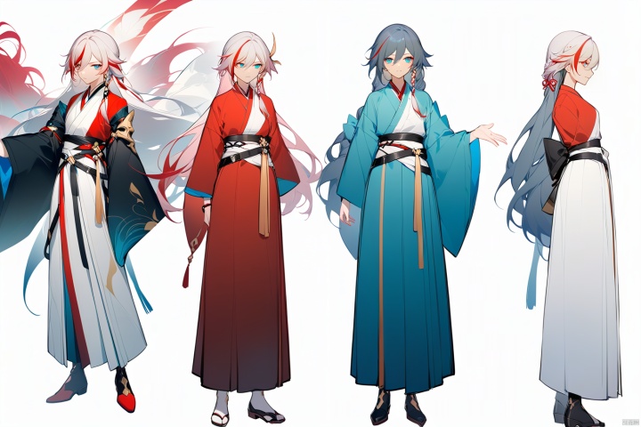  [[fu hua (phoenix)(honkai impact 3rd)]],nai3,1girl,solo,blue eyes
{artist:ask(askzy)}, 
(Multiple views)
hair ornament,blue eyes,hair ribbon,pants,belt,bracelet,wide sleeves,armor,hakama skirt,hair between eyes,fu hua,red kimono,red hair,very long hair,streaked hair,multicolored hair,hanfu,braid,pink hair,