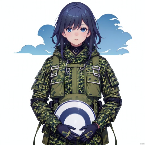(masterpiece:1.3),(the best quality:1.2),(super fine illustrations:1.2),(Masterpiece),high quality,high detail,(white background:1.2),looking at viewer,(SOLO:1.4),outline,simplebackground,, soldier girl, (((wearing winter camo military fatigues, camo plate carrier rig,))) combat gloves, (magazin pouches), (kneepads), highly-detailed, perfect face, blue eyes, small waist, tall, make up, tacticool,,fu hua, fu hua