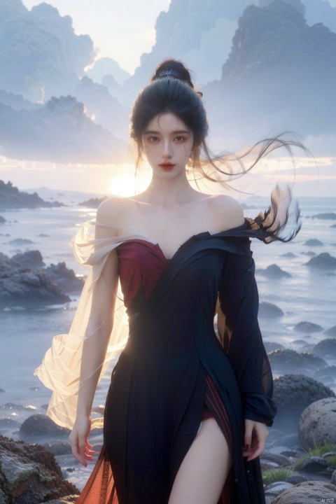 (1girl), light and shadow, wabstyle, glowing, emma, white hair, long hair, wind, two-tone body, two-tone hair, (put nothing on:1.8),cleavage, armor, the end, two faces, erosion, shine tatoo, collapse body, bone, vogue, horizon, solo, (photorealistic:1.4), cowboy shot, flash, time delay, snarl, cinematic angle, , mysterious, magical, obsidain, diamond, backlighting, birth, fluctuation, Walking., foam, 8k, photo, red, translucent, X-ray, goddess, baby, (chakra:1.2), fall, stormy sky, meditation, rage, ghost, dress, time reversal, seething, steam, glowing body, life and death, elegant, Fullbodytat, Hyung Tae Kim, jujingyi
