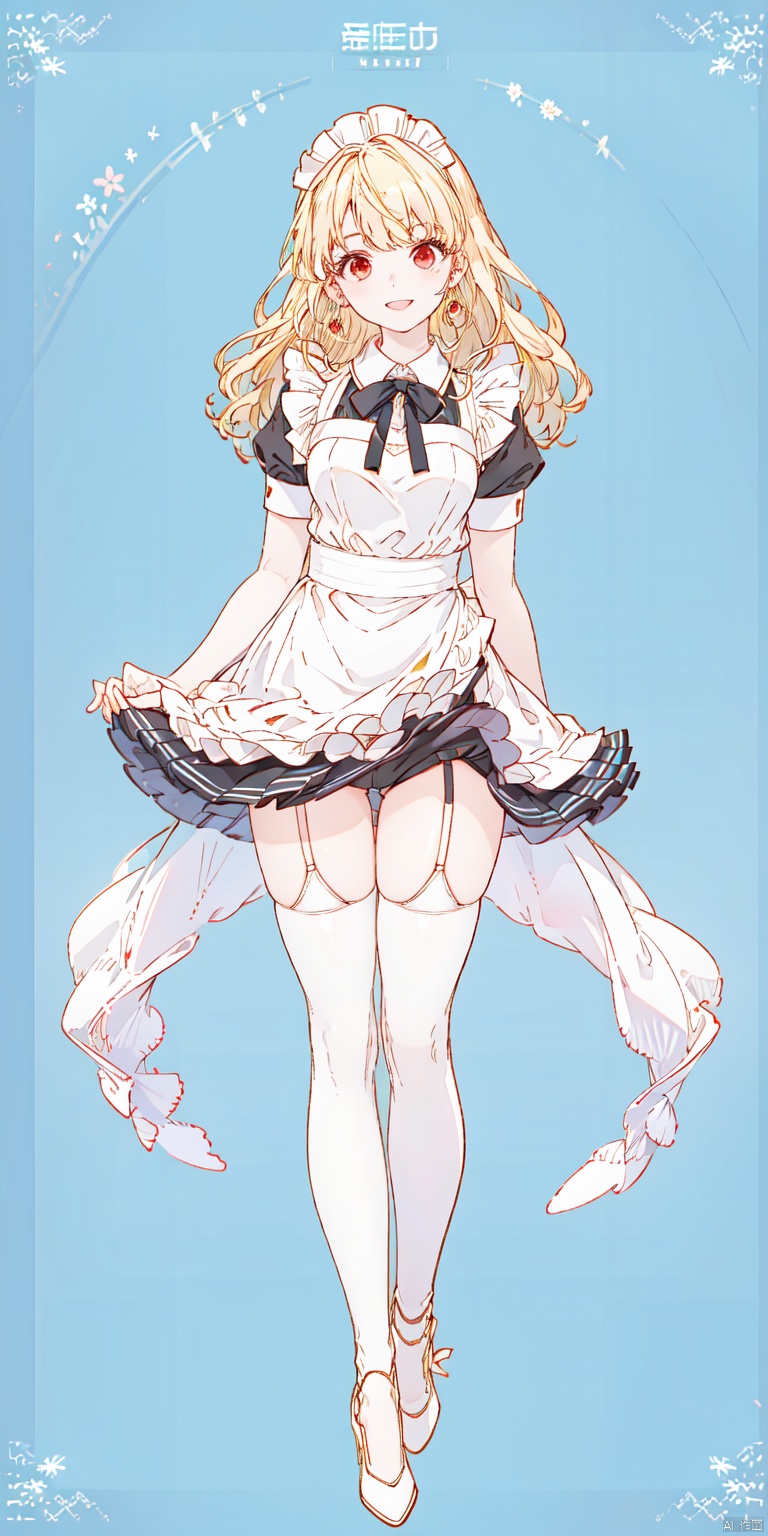 rating:safe, female focus, gradient, gradient background, earrings,masterpiece,best quality,official art,extremely detailed CG unity 8k wallpaper, golden hour lighting, wallpaper, milf, mature female, platinum blonde hair, crossed bangs, red eyes,😉,maid,maid apron,puffy sleeves,maid headdress,black shorts,black thighhighs,thigh strap,garter straps, masterpiece,best quality,winter,snow field,bangs,blunt bangs,fruit,full body,hat,long hair,looking at viewer,red flower,red rose,rose,standing,thick thighs,curvy,plump,skindentation,solo,sky,sun,mountain,forest,lake,