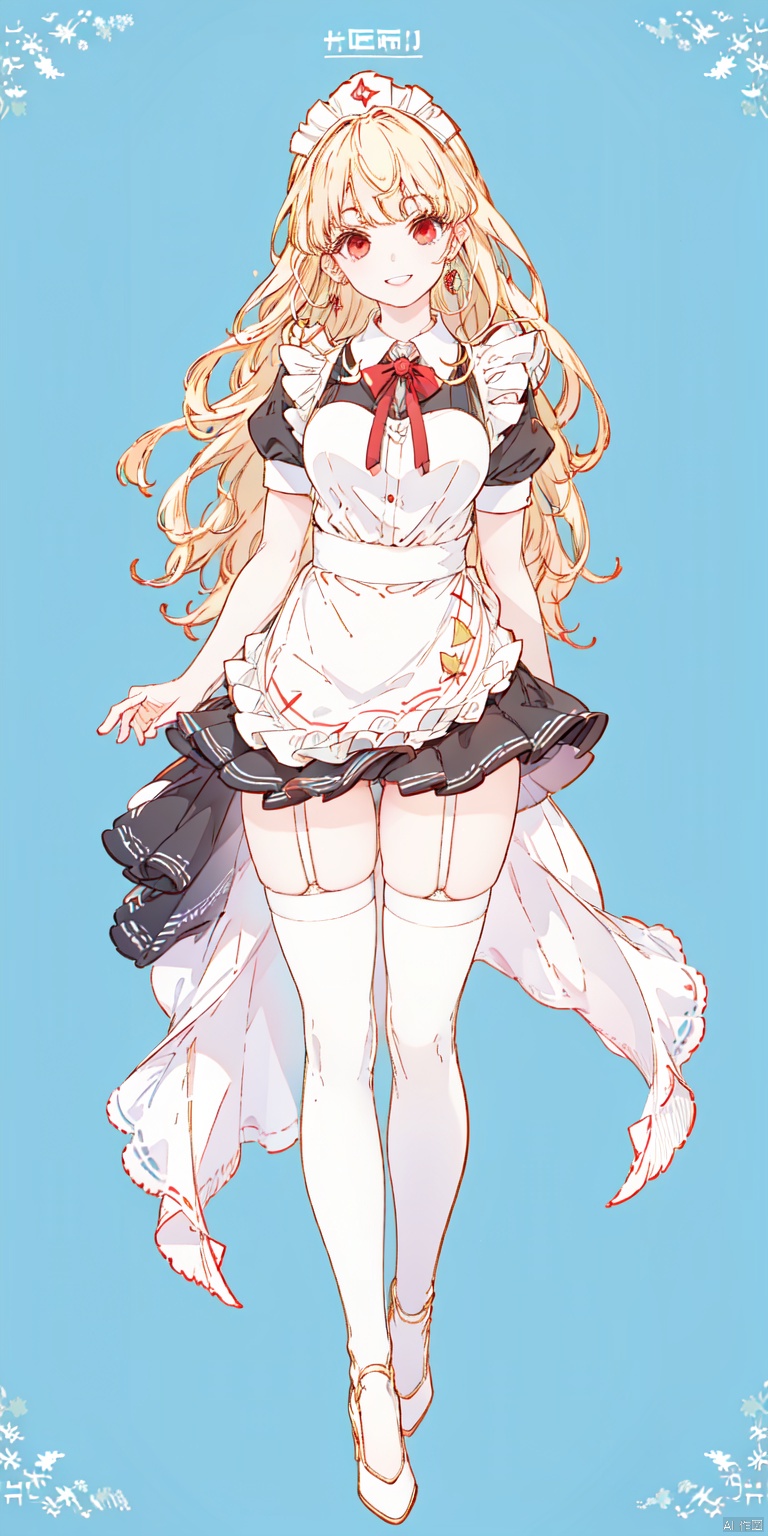 rating:safe, female focus, gradient, gradient background, earrings,masterpiece,best quality,official art,extremely detailed CG unity 8k wallpaper, golden hour lighting, wallpaper, milf, mature female, platinum blonde hair, crossed bangs, red eyes,😉,maid,maid apron,puffy sleeves,maid headdress,black shorts,black thighhighs,thigh strap,garter straps, masterpiece,best quality,winter,snow field,bangs,blunt bangs,fruit,full body,hat,long hair,looking at viewer,red flower,red rose,rose,standing,thick thighs,curvy,plump,skindentation,solo,sky,sun,mountain,forest,lake,