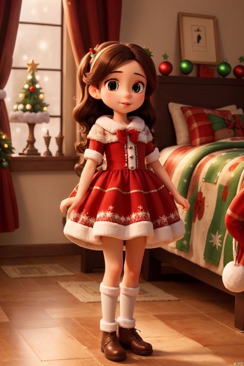  1girl,best quality,masterpiece,best quality,masterpiece,realistic,best quality,realistic,masterpiece,highres,christmas costumes, dyzgqzm