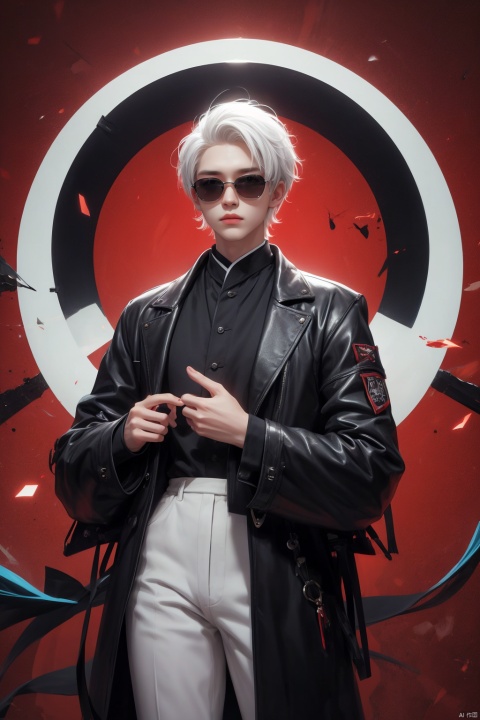  //
( code background), (data background,:1.2),
//
multicolored_background,red and white background,sam yang, (1boy:1.3), (short white hair,hair slicked back,:1.2)black sunglasses, expressionless,cowboy shot, no_eyes,(colored inner hair, colored_tips,:1.2), shota, ink style, Light-electric style, (\shuang hua\), 372089, flat, cozy animation scenes, bpstyle, green eyes