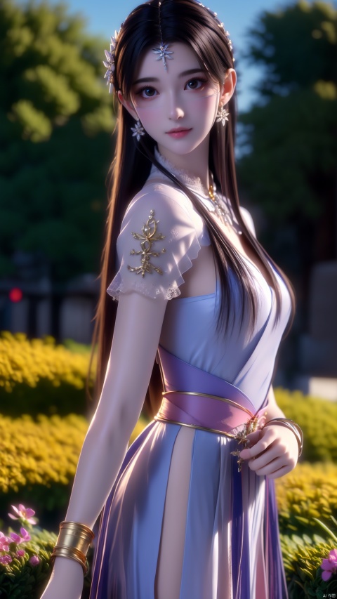  HDR, UHD, 8K, Highly detailed, best quality, masterpiece, 1girl, realistic, Highly detailed, (EOS R8, 50mm, F1.2, 8K, RAW photo:1.2), ultra realistic 8k cg,1 girl, solo focus,peafect body,Long hair,(Black hair:1.4),Bangs,hair between eyes,Sidelocks,Hair over shoulder,very long hair,shiny hair,floating hair,Bright eyes,big eyes,detailed eyes,beautiful eyes,hair ornament,hair flower,choker,frilled dress with lace,long dress,pleated dress,[loli],,outdoors,water,flower, in the ((sea of flowers)), flower field,meadow,beautiful detailed sky,feather,nature,(sunlight), skirt up,,moist skin, shiny skin, glossy skin, (best illumination, best shadow, extremely delicate and beautiful), perfect lighting, original, highres, dynamic angle, floating,depth of field, caustics,lens flare,warm lighting,(official art,beautiful and aesthetic:1.2),beautiful face, ultra detailed eyes, looking_at_viewer,kind smile,pose for picture,huolinger,(Waist shot:1.4), ((poakl)), Detail,(gold:1.3),