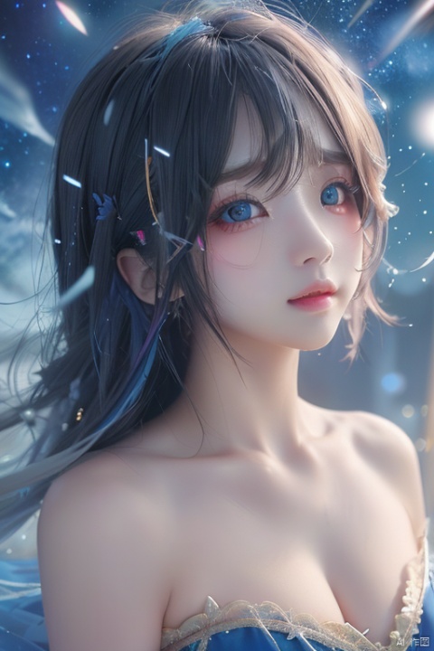 {{best quality}}, {{masterpiece}}, {{ultra-detailed}}, {illustration}, {detailed light}, {an extremely delicate and beautiful}, a girl, {beautiful detailed eyes}, stars in the eyes, messy floating hair, colored inner hair, Starry sky adorns hair, depth of field, (\han yu long huang\)
